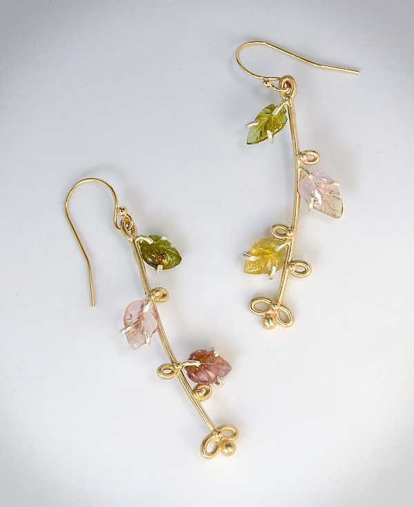 Golden Blooms Earrings by Bethany Montana (Gold, Silver & Stone Earrings) | Artful Home Golden Blooms Earrings by Bethany Montana (Gold, Silver & Stone Earrings) | Artful Home