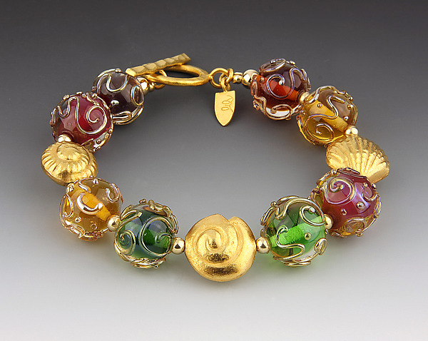 Florentine Bracelet in Golds by Dianne Zack (Beaded Bracelet) | Artful Home Florentine Bracelet in Golds by Dianne Zack (Beaded Bracelet) | Artful Home
