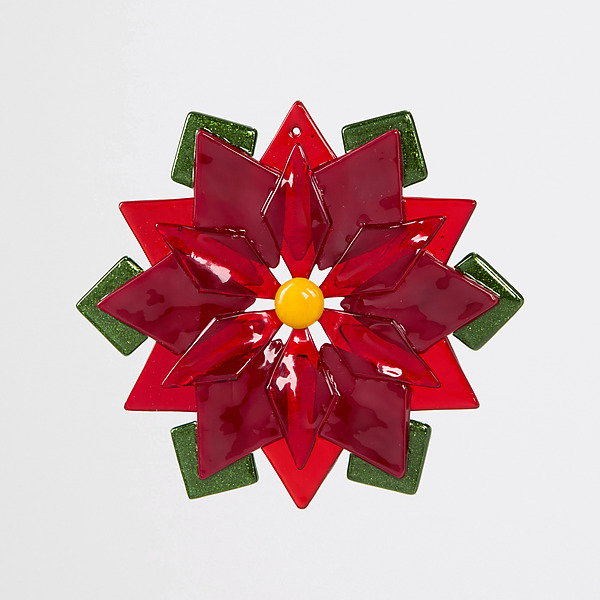 Peaceful Poinsettia by Denise Bohart Brown (Art Glass Ornament) | Artful Home Peaceful Poinsettia by Denise Bohart Brown (Art Glass Ornament) | Artful Home