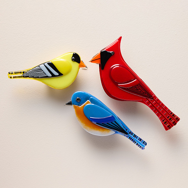 Woodland Songbirds by Terry Gomien (Art Glass Wall Sculpture) | Artful Home Woodland Songbirds by Terry Gomien (Art Glass Wall Sculpture) | Artful Home