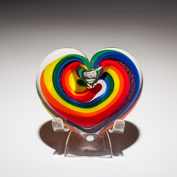 Rainbow Dream Heart by April Wagner (Art Glass Paperweight) | Artful Home Rainbow Dream Heart by April Wagner (Art Glass Paperweight) | Artful Home