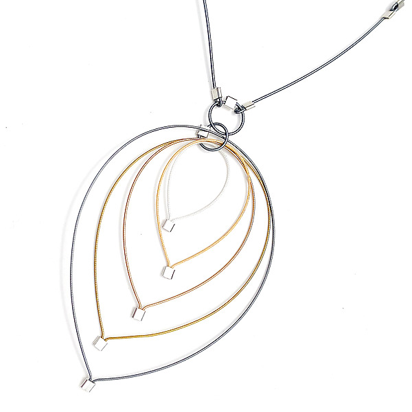 Feather Teardrop Pendant Necklace by Meghan Patrice Riley (Gold & Silver Necklace) | Artful Home Feather Teardrop Pendant Necklace by Meghan Patrice Riley (Gold & Silver Necklace) | Artful Home