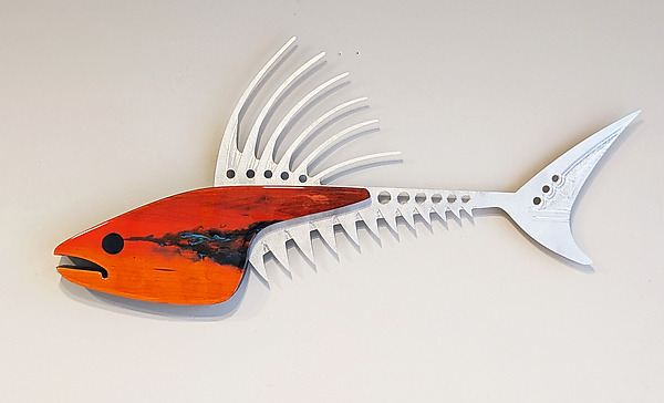 Red Orange Roosterfish by Mark Gottschalk (Wooed & Metal Wall Sculpture) | Artful Home Red Orange Roosterfish by Mark Gottschalk (Wooed & Metal Wall Sculpture) | Artful Home