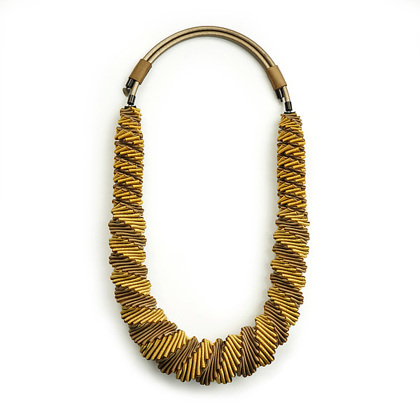 Adjustable Turning Necklace by Sophia Hu (Leather & Polyester Necklace) | Artful Home Adjustable Turning Necklace by Sophia Hu (Leather & Polyester Necklace) | Artful Home