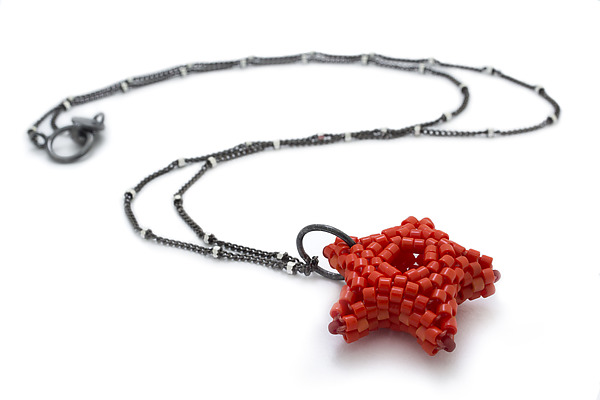 Star Pendant by Claudia Fajardo (Silver & Bead Necklace) | Artful Home Star Pendant by Claudia Fajardo (Silver & Bead Necklace) | Artful Home