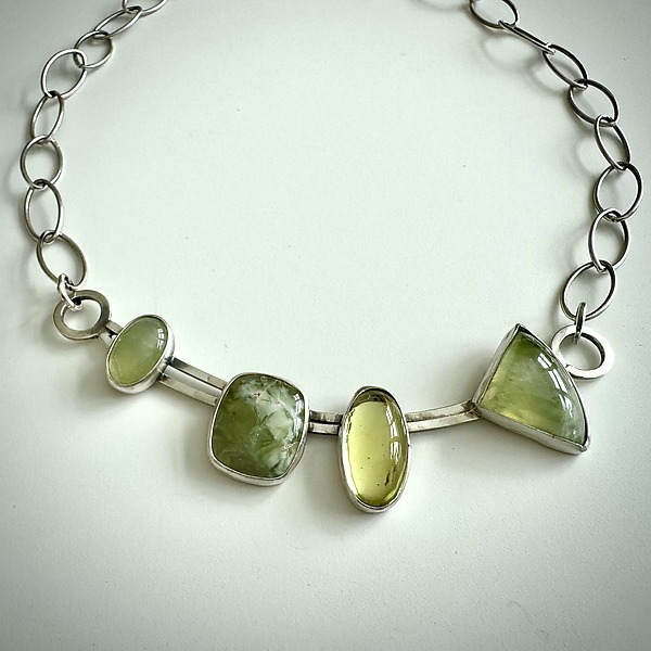 Green Serenity Necklace by Kim Wilson (Silver & Stone Necklace) | Artful Home Green Serenity Necklace by Kim Wilson (Silver & Stone Necklace) | Artful Home