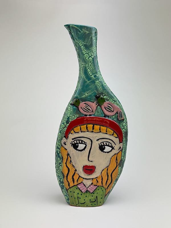 Gracie and Isela - Besties Series by Lilia Venier (Ceramic Vase) | Artful Home Gracie and Isela - Besties Series by Lilia Venier (Ceramic Vase) | Artful Home