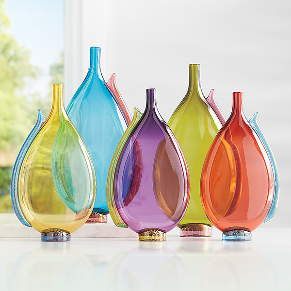 Bright Serif Flasks by Vetro Vero (Art Glass Vessel) | Artful Home Bright Serif Flasks by Vetro Vero (Art Glass Vessel) | Artful Home