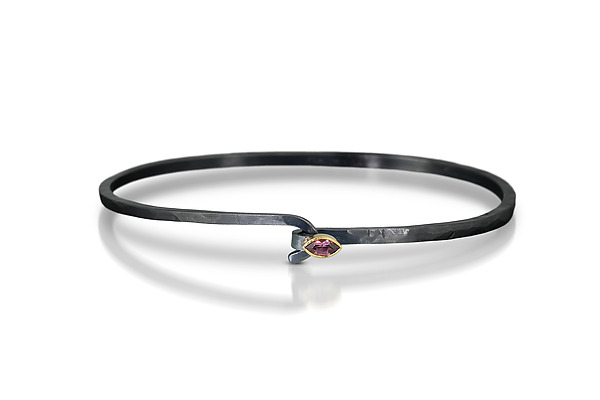 Marquise Gemstone Hook Bracelet by Karin Jacobson (Gold, Silver & Stone Bracelet) | Artful Home Marquise Gemstone Hook Bracelet by Karin Jacobson (Gold, Silver & Stone Bracelet) | Artful Home