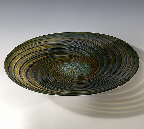 Tide Pool Green Vortex Platter by John Gibbons (Art Glass Platter) | Artful Home Tide Pool Green Vortex Platter by John Gibbons (Art Glass Platter) | Artful Home
