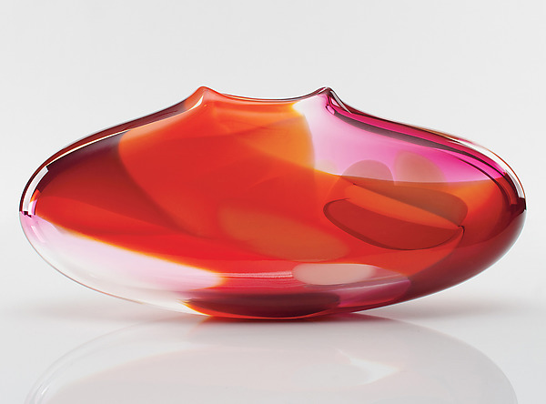 Orange Ruby Purse by Bengt Hokanson and Trefny Dix (Art Glass Vase) | Artful Home Orange Ruby Purse by Bengt Hokanson and Trefny Dix (Art Glass Vase) | Artful Home