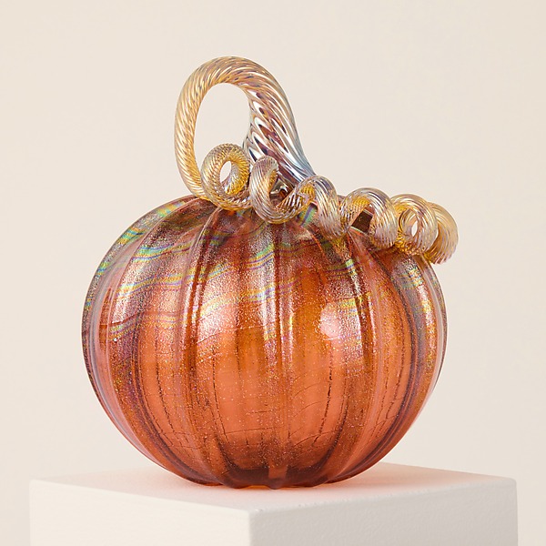 Dichroic Sparkle Pumpkin by Ken Hanson and Ingrid Hanson (Art Glass Pumpkin) | Artful Home Dichroic Sparkle Pumpkin by Ken Hanson and Ingrid Hanson (Art Glass Pumpkin) | Artful Home