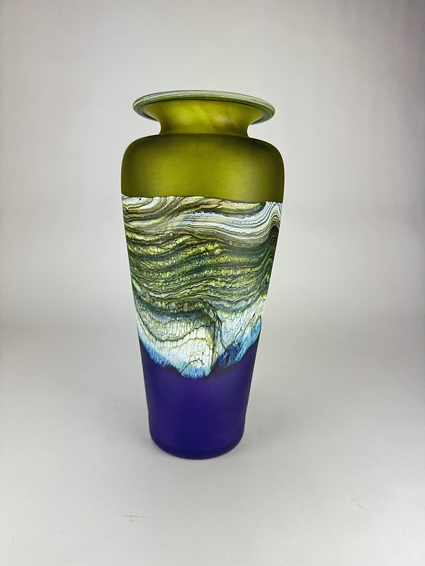 Satin Agate Traditional Vase by Danielle Blade and Stephen Gartner (Art Glass Vessel) | Artful Home Satin Agate Traditional Vase by Danielle Blade and Stephen Gartner (Art Glass Vessel) | Artful Home