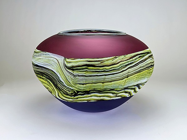 Satin Strata Sphere by Danielle Blade and Stephen Gartner (Art Glass Vase) | Artful Home Satin Strata Sphere by Danielle Blade and Stephen Gartner (Art Glass Vase) | Artful Home