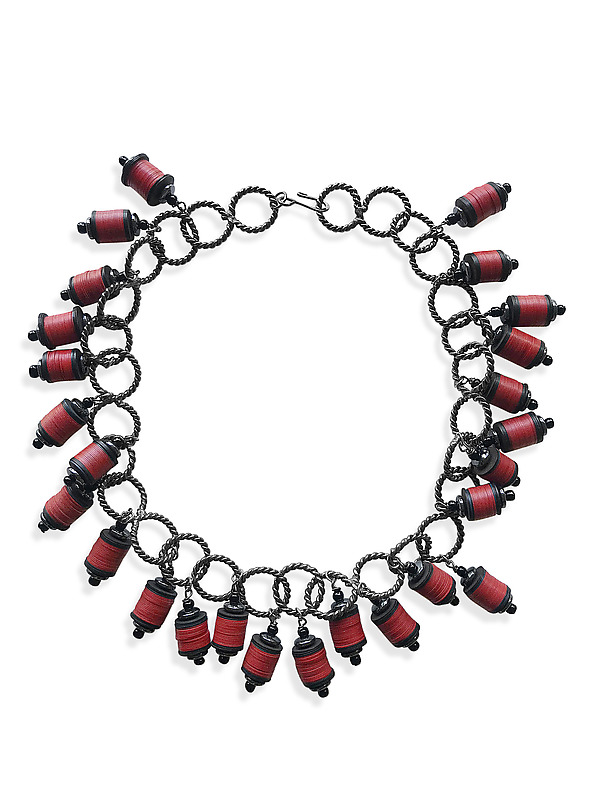 Chain of Spools by Barb Mason (Mixed-Media Necklace) | Artful Home Chain of Spools by Barb Mason (Mixed-Media Necklace) | Artful Home