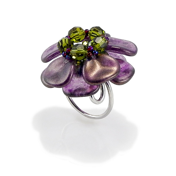 Precious Petals Ring by Kathryn Bowman (Bead & Silver Ring) | Artful Home Precious Petals Ring by Kathryn Bowman (Bead & Silver Ring) | Artful Home
