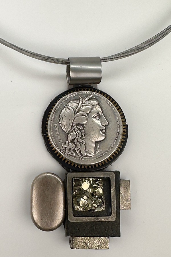 Silver Standard Necklace by Shirley Wagner (Mixed-Media Necklace) | Artful Home Silver Standard Necklace by Shirley Wagner (Mixed-Media Necklace) | Artful Home