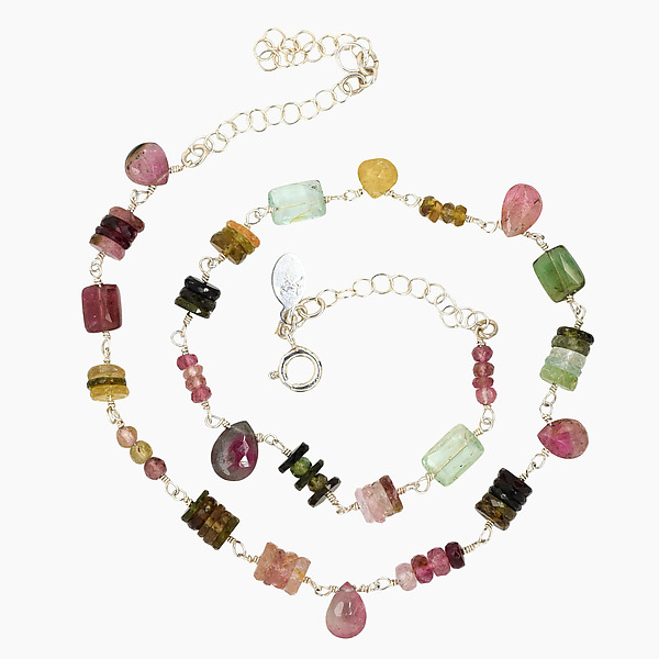 Multi-Colored Tourmaline Necklace by Lori Kaplan (Silver & Stone Necklace) | Artful Home Multi-Colored Tourmaline Necklace by Lori Kaplan (Silver & Stone Necklace) | Artful Home