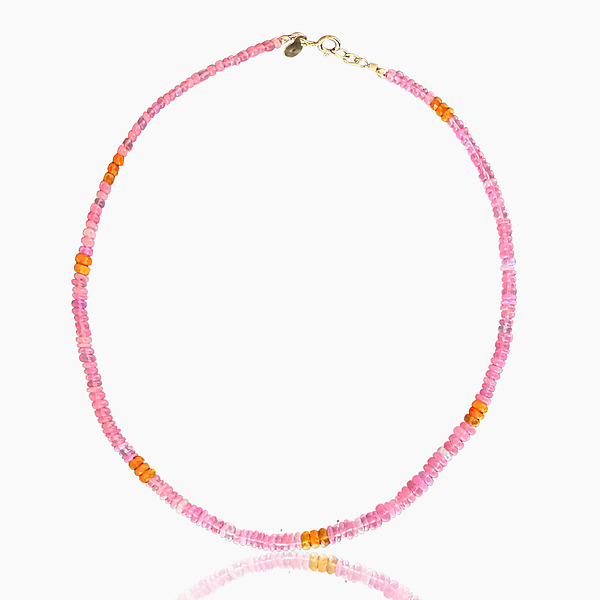 Neon Pink Opal Choker by Lori Kaplan (Gold & Stone Necklace) | Artful Home Neon Pink Opal Choker by Lori Kaplan (Gold & Stone Necklace) | Artful Home