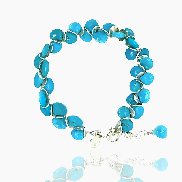 Sleeping Beauty Turquoise Sterling Bracelet by Lori Kaplan (Silver & Stone Bracelet) | Artful Home Sleeping Beauty Turquoise Sterling Bracelet by Lori Kaplan (Silver & Stone Bracelet) | Artful Home