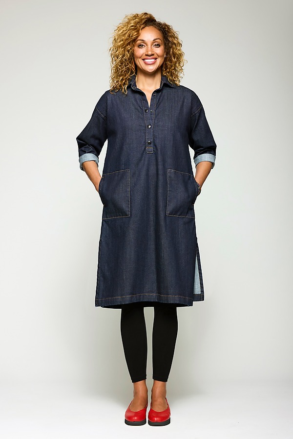 Denim Popover Tunic by Lisa Bayne (Denim Top) | Artful Home Denim Popover Tunic by Lisa Bayne (Denim Top) | Artful Home
