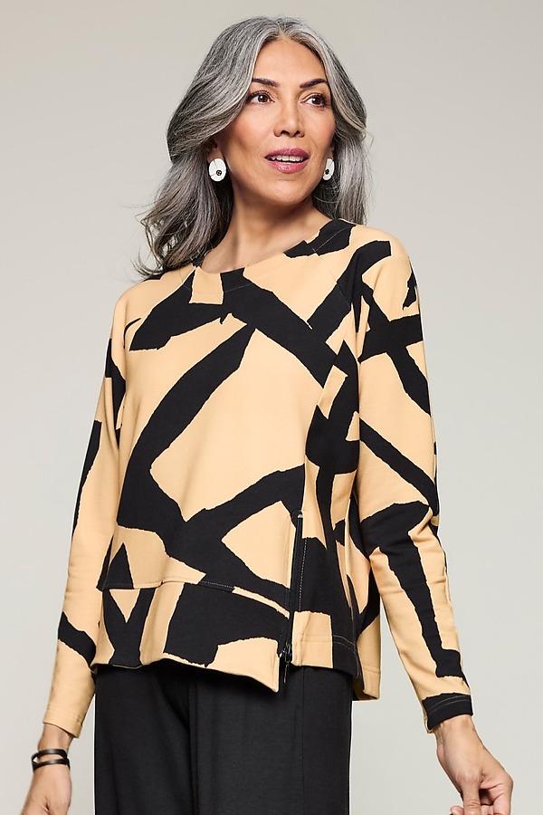 Zip Vent Top by Lisa Bayne (Knit Top) | Artful Home Zip Vent Top by Lisa Bayne (Knit Top) | Artful Home
