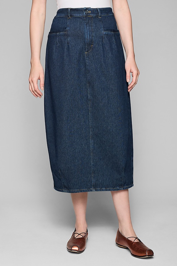 Dream Knit Denim Cocoon Skirt by Lisa Bayne (Knit Skirt) | Artful Home Dream Knit Denim Cocoon Skirt by Lisa Bayne (Knit Skirt) | Artful Home