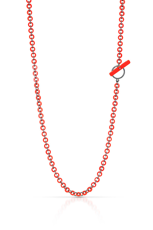 Small Cascade Necklace by JacQueline Sanchez (Silver & Plastic Necklace) | Artful Home Small Cascade Necklace by JacQueline Sanchez (Silver & Plastic Necklace) | Artful Home
