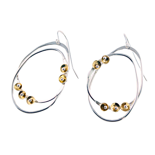 Silver and Gold Aldus Earrings by Stephanie O Silver and Gold Aldus Earrings by Stephanie O