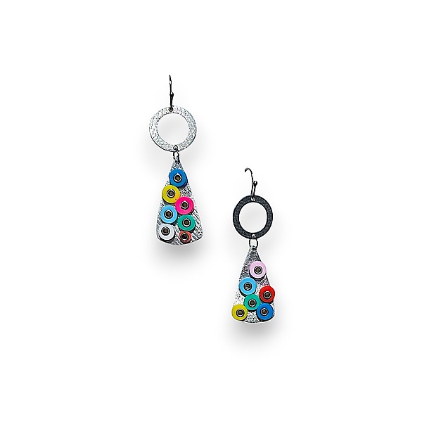 Confetti Kinetic Earrings by Dawn Lombard (Mixed-Media Earrings) | Artful Home Confetti Kinetic Earrings by Dawn Lombard (Mixed-Media Earrings) | Artful Home