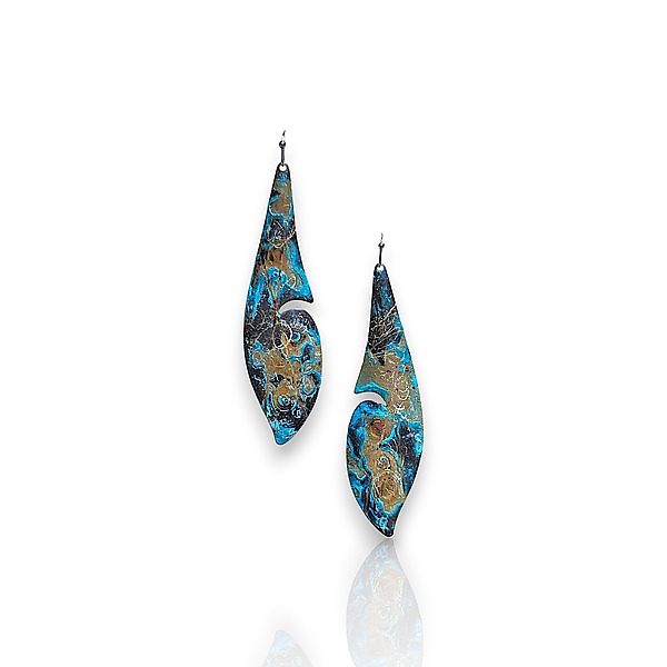 Relic Leaf Earrings III by Dawn Lombard (Brass Earrings) | Artful Home Relic Leaf Earrings III by Dawn Lombard (Brass Earrings) | Artful Home