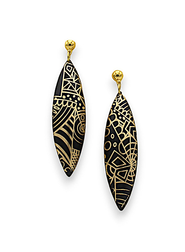 Luxe Earrings by Dawn Lombard (Brass & Enamel Earrings) | Artful Home Luxe Earrings by Dawn Lombard (Brass & Enamel Earrings) | Artful Home