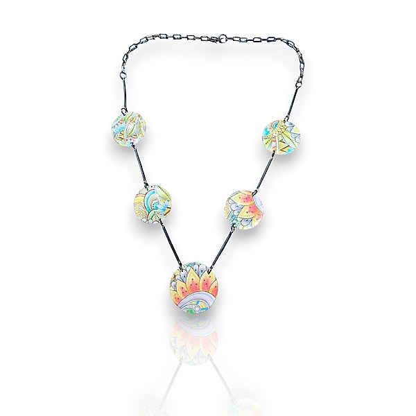 Decal Doodles Necklace II by Dawn Lombard (Mixed-Media Necklace) | Artful Home Decal Doodles Necklace II by Dawn Lombard (Mixed-Media Necklace) | Artful Home