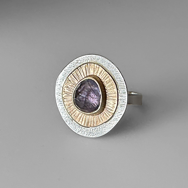Iris Ring by McKenzie Mendel (Gold, Silver & Stone Ring) | Artful Home Iris Ring by McKenzie Mendel (Gold, Silver & Stone Ring) | Artful Home