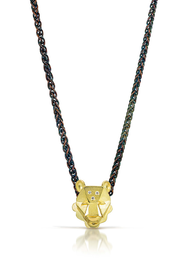 Dov Pendant with Diamonds by Seth Carlson (Gold Necklace) | Artful Home Dov Pendant with Diamonds by Seth Carlson (Gold Necklace) | Artful Home