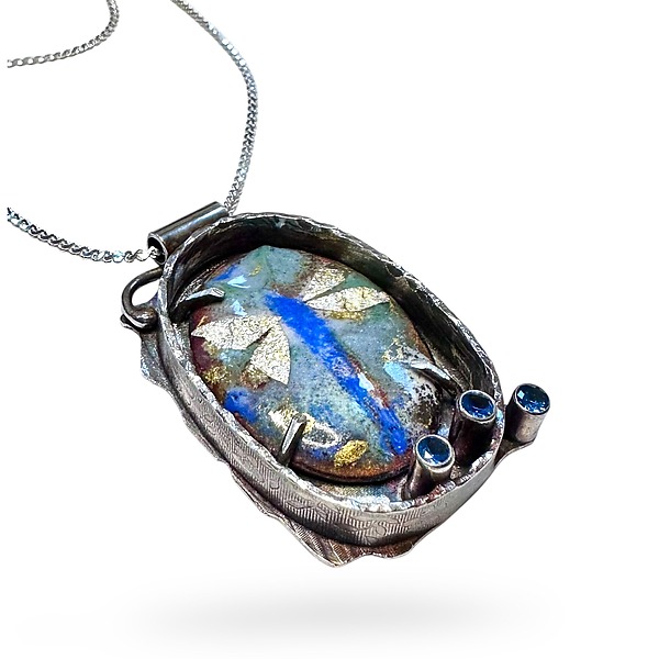 Shadowbox Dragonfly Pendant by Laura Stamper (Gold & Silver Necklace) | Artful Home Shadowbox Dragonfly Pendant by Laura Stamper (Gold & Silver Necklace) | Artful Home