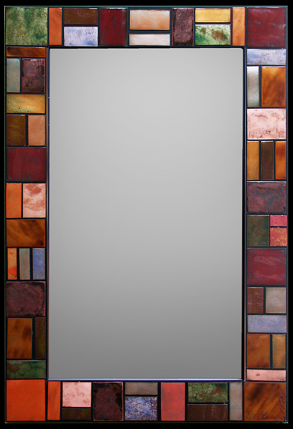 Geometric Metallic Mirror by Kim Eubank (Metal Mirror) | Artful Home Geometric Metallic Mirror by Kim Eubank (Metal Mirror) | Artful Home