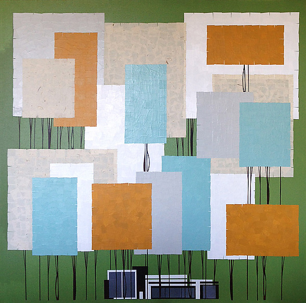 Modern Whimsy No.120 by Chris Wheeler (Mixed-Media Collage) | Artful Home Modern Whimsy No.120 by Chris Wheeler (Mixed-Media Collage) | Artful Home