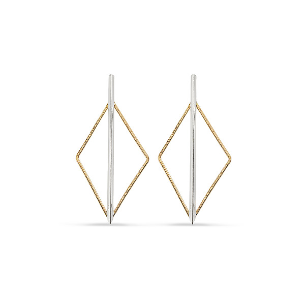 Xena Earrings by Cindy Liebel (Gold & Silver Earrings) | Artful Home Xena Earrings by Cindy Liebel (Gold & Silver Earrings) | Artful Home