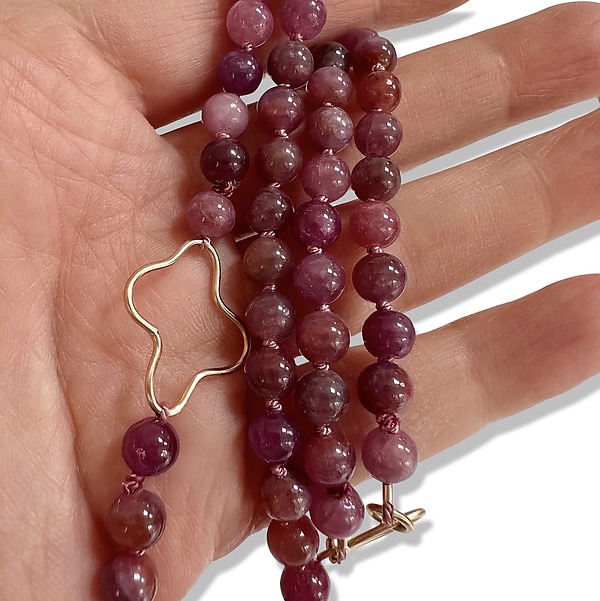 Ruby Bead Necklace with Gold by Jennifer Lippman Bruno Design (Gold & Stone Necklace) | Artful Home Ruby Bead Necklace with Gold by Jennifer Lippman Bruno Design (Gold & Stone Necklace) | Artful Home
