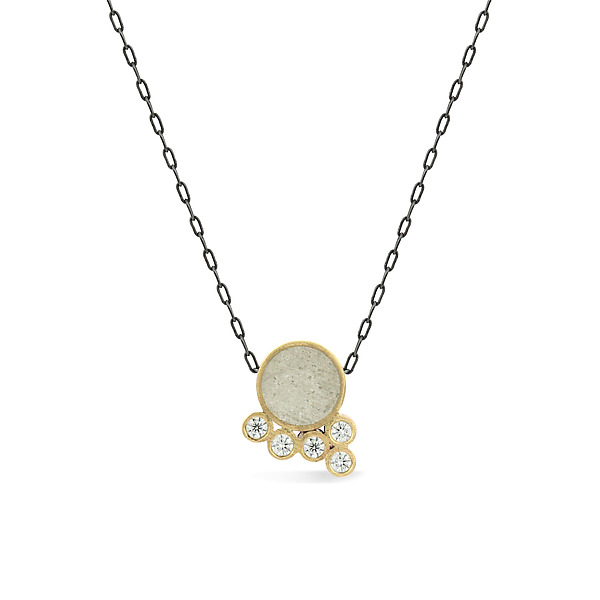 Harmonious Horizontal Pendant by Jennifer Lippman Bruno Design (Gold, Silver & Stone Necklace) | Artful Home Harmonious Horizontal Pendant by Jennifer Lippman Bruno Design (Gold, Silver & Stone Necklace) | Artful Home