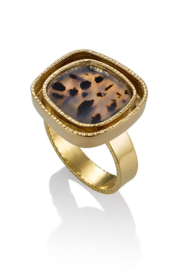 Spotted Agate Ring by Holly Churchill Lane (Gold & Stone Ring) | Artful Home Spotted Agate Ring by Holly Churchill Lane (Gold & Stone Ring) | Artful Home