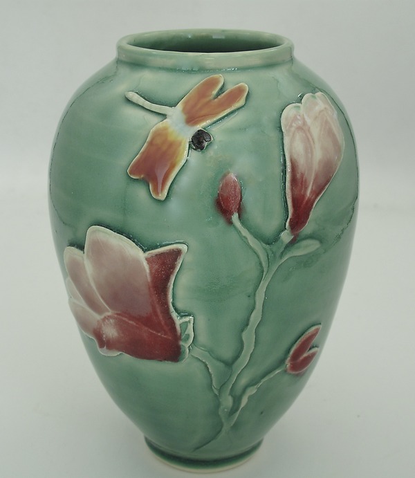 Early Spring: Tulip Magnolia by Dorothy Bassett (Ceramic Vase) | Artful Home Early Spring: Tulip Magnolia by Dorothy Bassett (Ceramic Vase) | Artful Home
