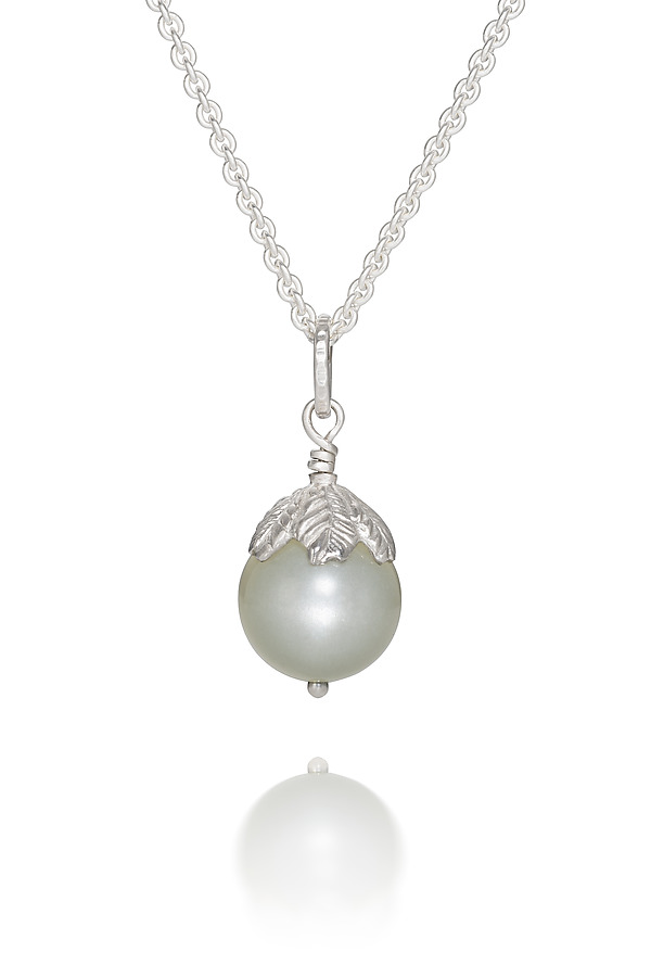 Moonstone Sphere Necklace by Tracy Johnson (Silver Necklace) | Artful Home Moonstone Sphere Necklace by Tracy Johnson (Silver Necklace) | Artful Home