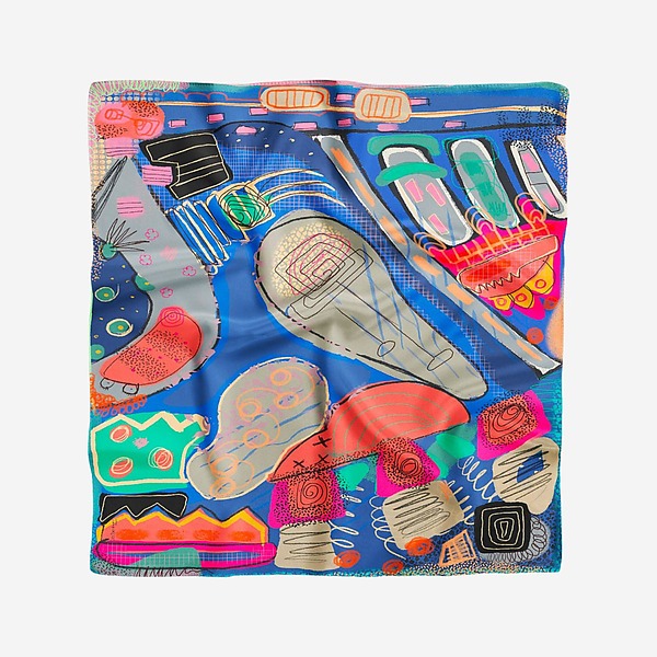 Dancing Water Bandana by Isabelle Gougenheim (Scarf) | Artful Home Dancing Water Bandana by Isabelle Gougenheim (Scarf) | Artful Home