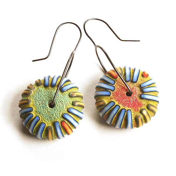 Ball Earrings #45 by David Forlano and Steve Ford (Polymer Clay Earrings) | Artful Home Ball Earrings #45 by David Forlano and Steve Ford (Polymer Clay Earrings) | Artful Home