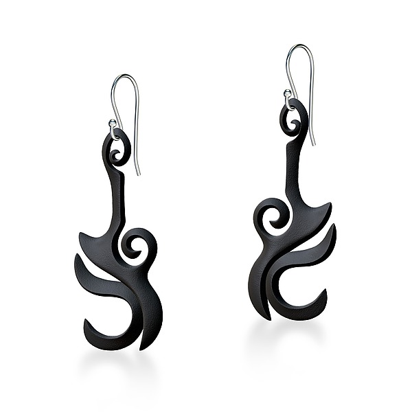Guitar Dangle Earrings by Oliver Hampel (3D Nylon Earrings) | Artful Home Guitar Dangle Earrings by Oliver Hampel (3D Nylon Earrings) | Artful Home