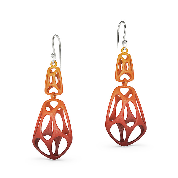 Double Cellular Earrings by Oliver Hampel (3D Nylon Earrings) | Artful Home Double Cellular Earrings by Oliver Hampel (3D Nylon Earrings) | Artful Home