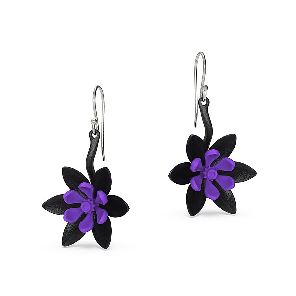 Flower Dangle Earrings by Oliver Hampel (3D Nylon Earrings) | Artful Home Flower Dangle Earrings by Oliver Hampel (3D Nylon Earrings) | Artful Home