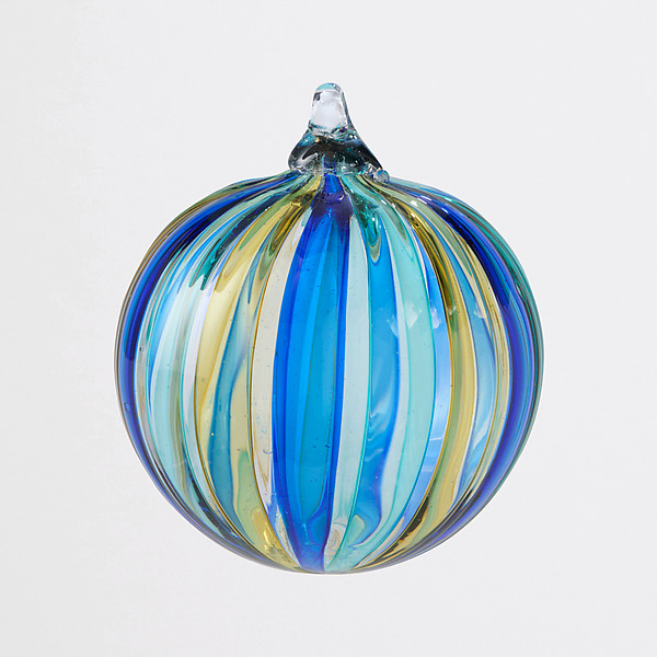 Blue-and-Gold Ribbon by Jesse Yager (Art Glass Ornament) | Artful Home Blue-and-Gold Ribbon by Jesse Yager (Art Glass Ornament) | Artful Home